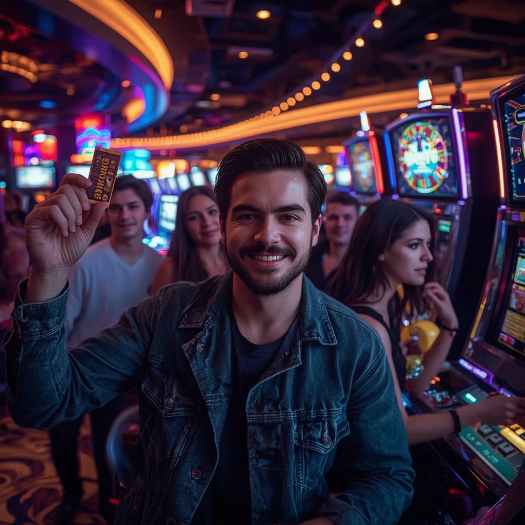 personne tenant un bonus 4 Crowns Casino